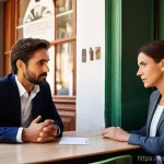 Home 20 고객 중심 경력 개발을 위한 성공 사례 - **Prompt:** "A Spanish customer relations manager, a woman in her late 30s with a warm, professional...