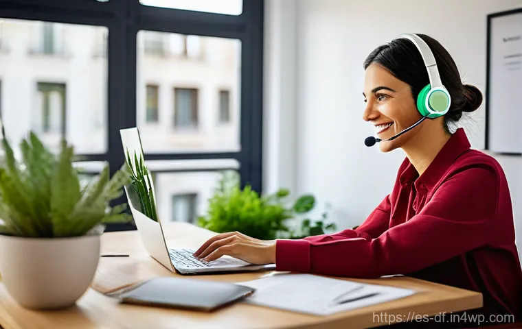 고객 중심 경력 개발을 위한 성공 사례 - **Prompt:** "A Spanish customer relations manager, a woman in her late 30s with a warm, professional...