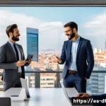 Home 17 고객의 의견을 반영한 직무 개선 방안 - A modern office environment in Spain with a diverse team of professionals engaged in a collaborative...