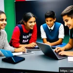 Home 21 고객 요구를 반영한 교육과정 설계 - A diverse group of Hispanic students engaged in a dynamic classroom setting in Mexico City, actively...